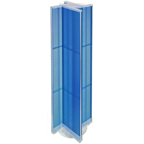 Pinwheel Pegboard Floor Display on Revolving Base. Spinner Rack Stand